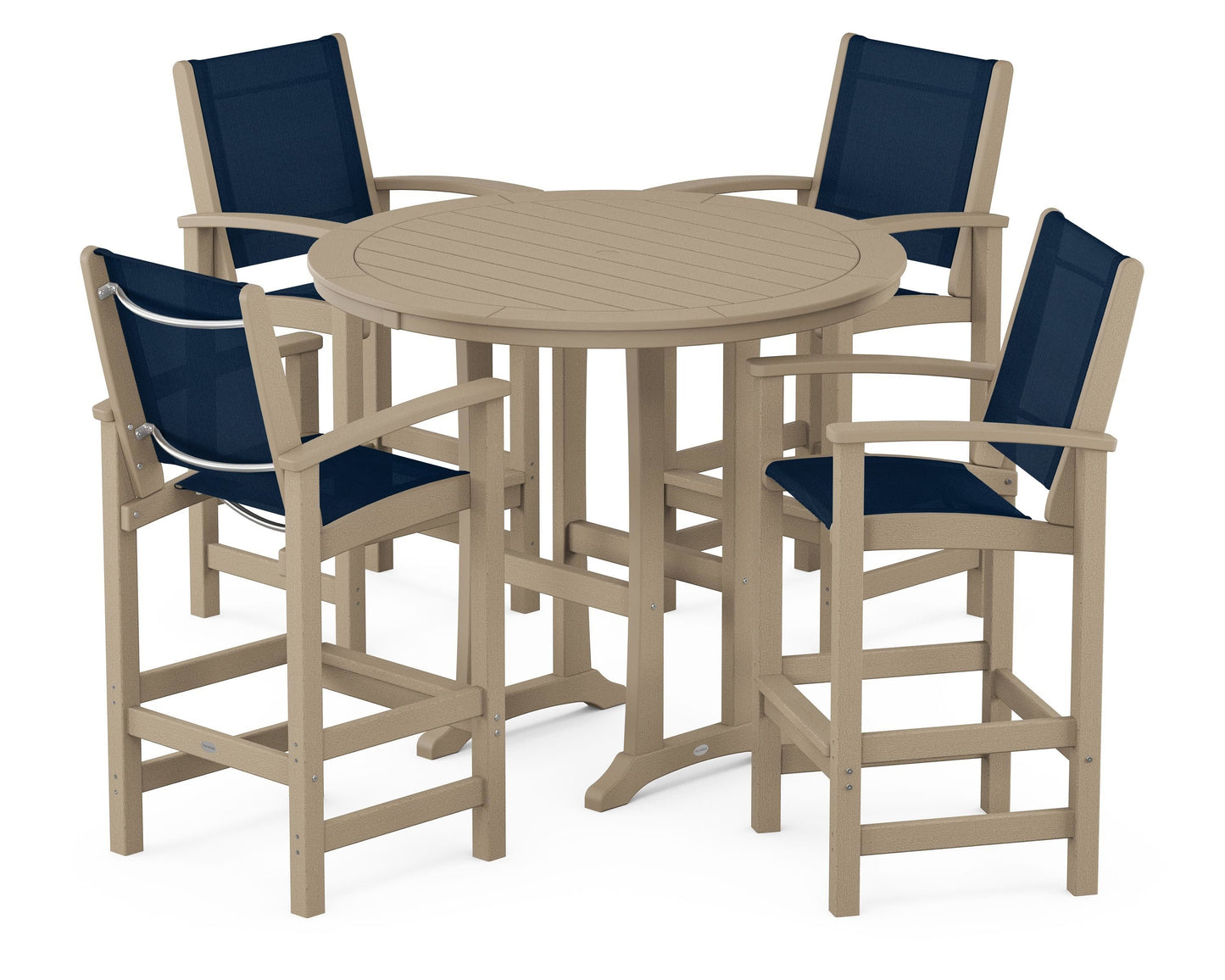 Coastal 5-Piece Nautical Trestle Bar Set