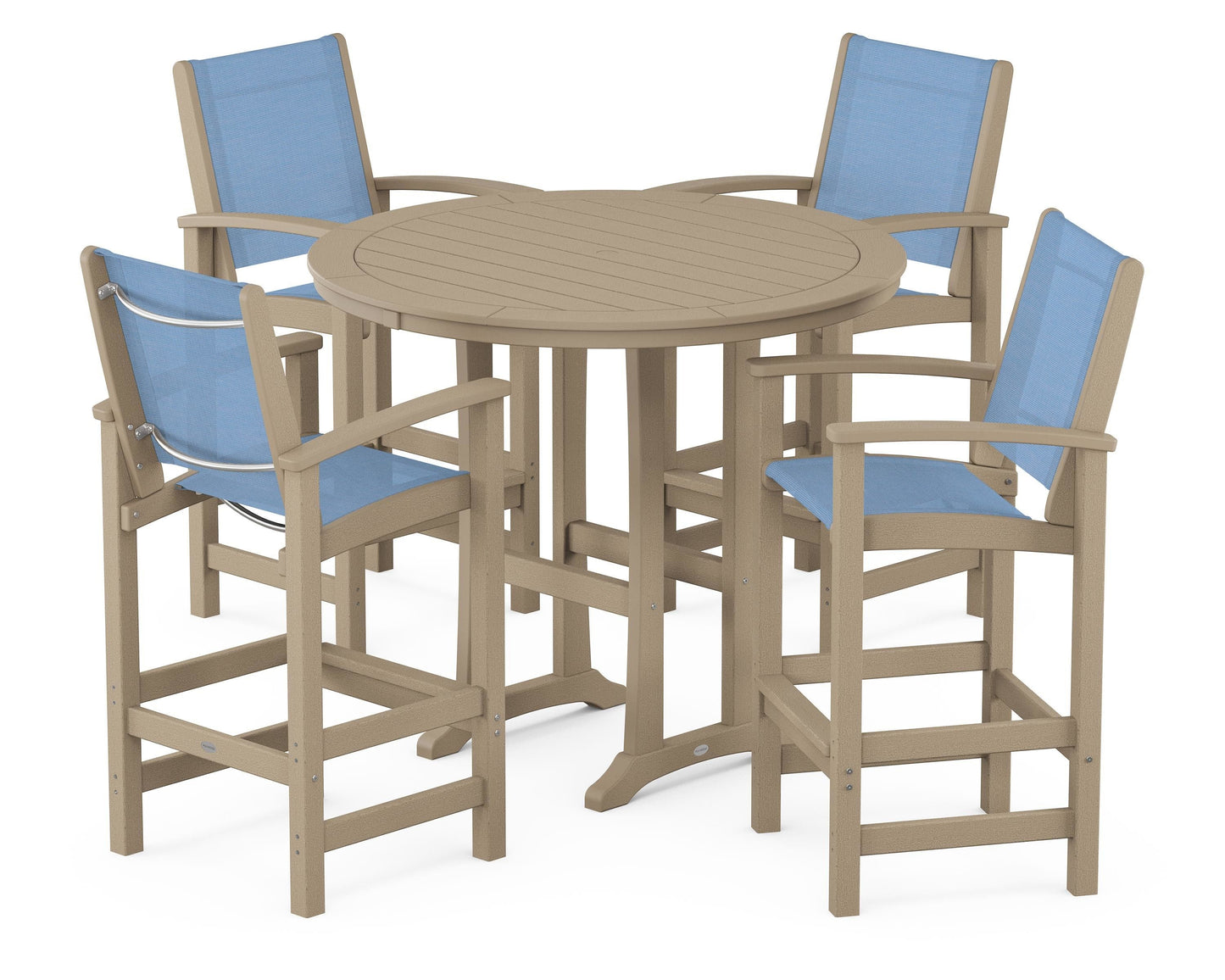 Coastal 5-Piece Nautical Trestle Bar Set