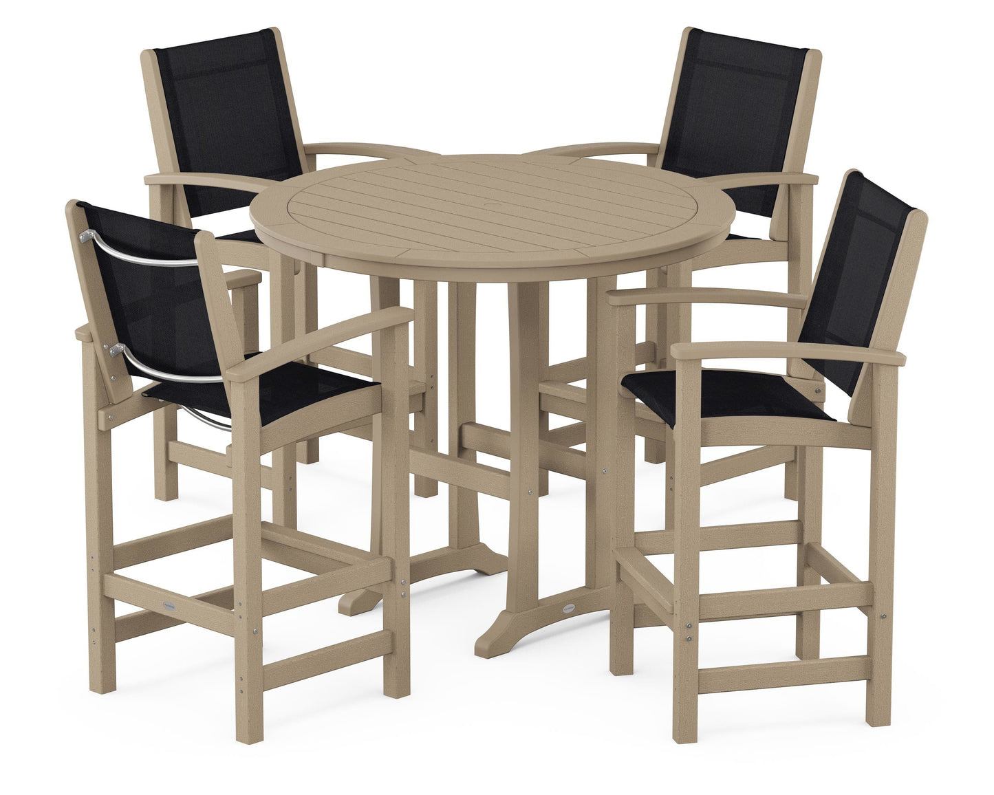 Coastal 5-Piece Nautical Trestle Bar Set