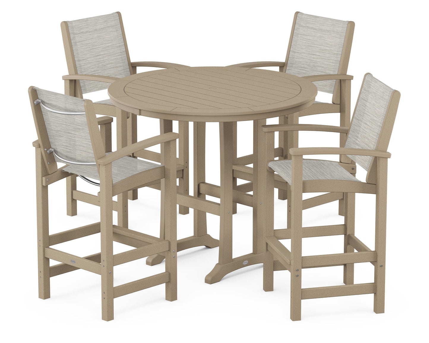 Coastal 5-Piece Nautical Trestle Bar Set