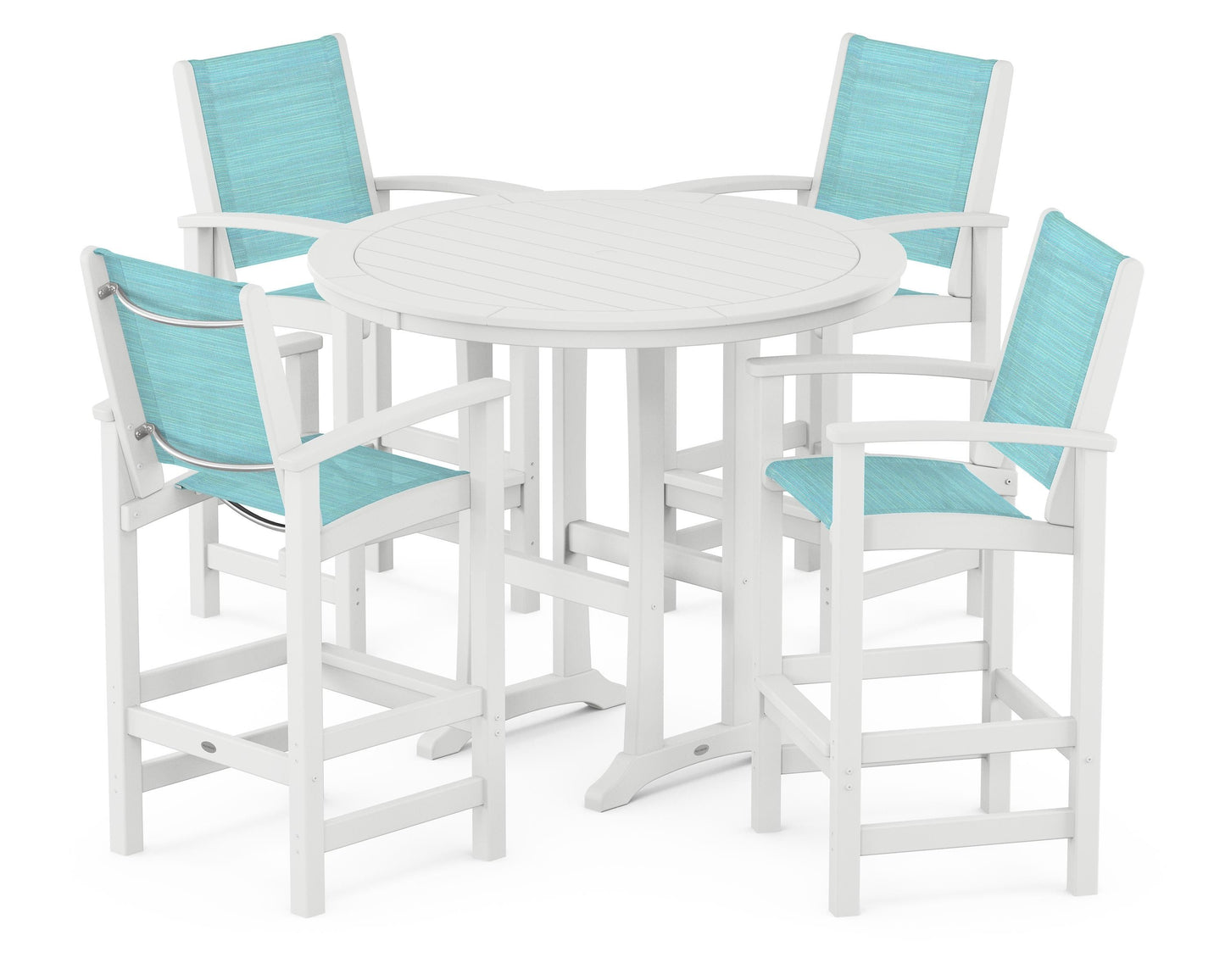 Coastal 5-Piece Nautical Trestle Bar Set