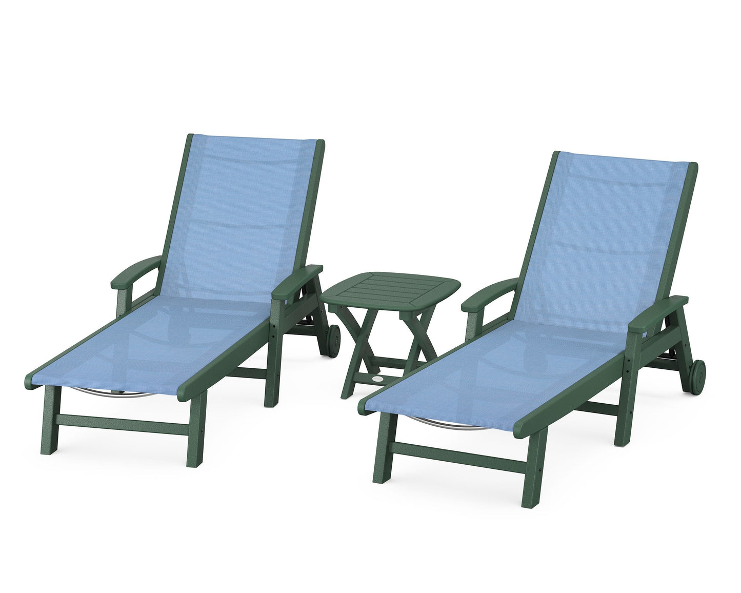 Coastal 3-Piece Wheeled Chaise Set