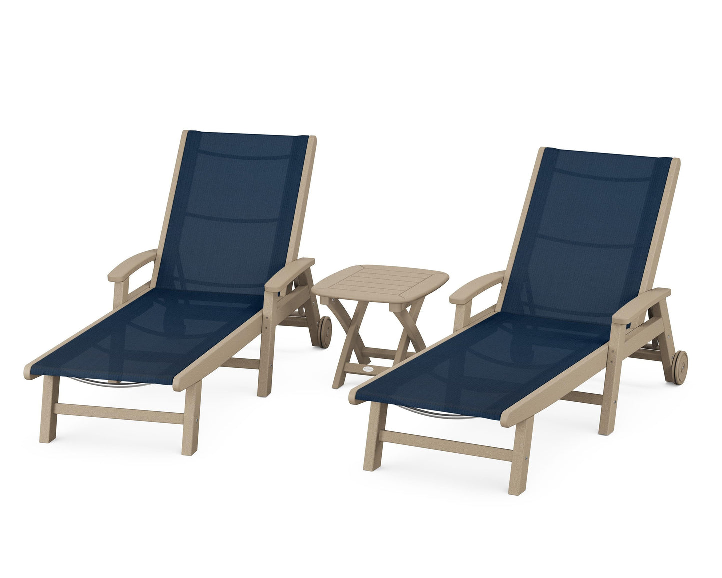 Coastal 3-Piece Wheeled Chaise Set