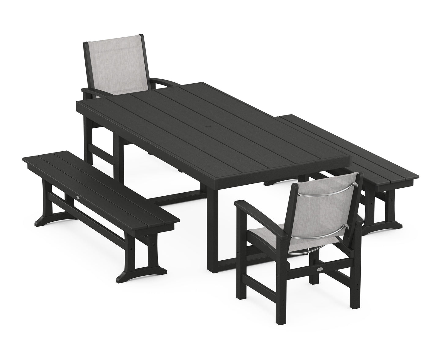 Coastal 5-Piece Dining Set with Trestle Legs