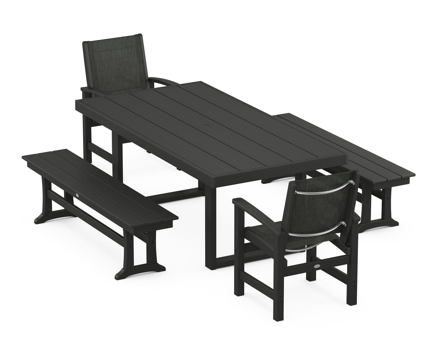 Coastal 5-Piece Dining Set with Trestle Legs