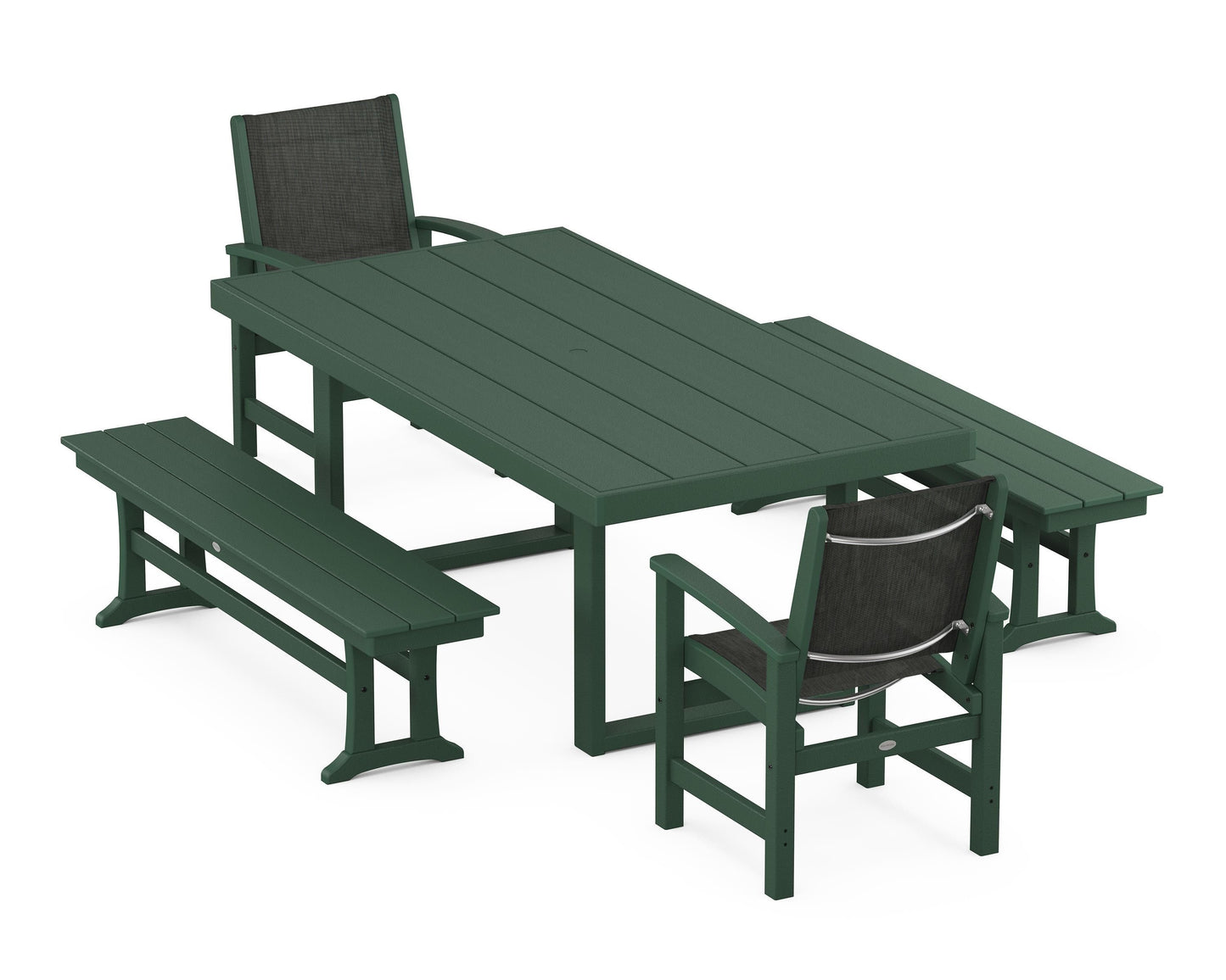 Coastal 5-Piece Dining Set with Trestle Legs