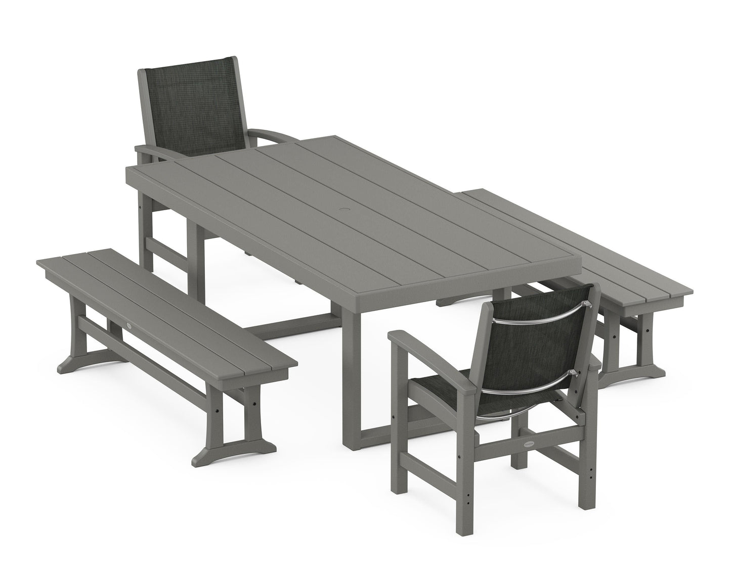 Coastal 5-Piece Dining Set with Trestle Legs