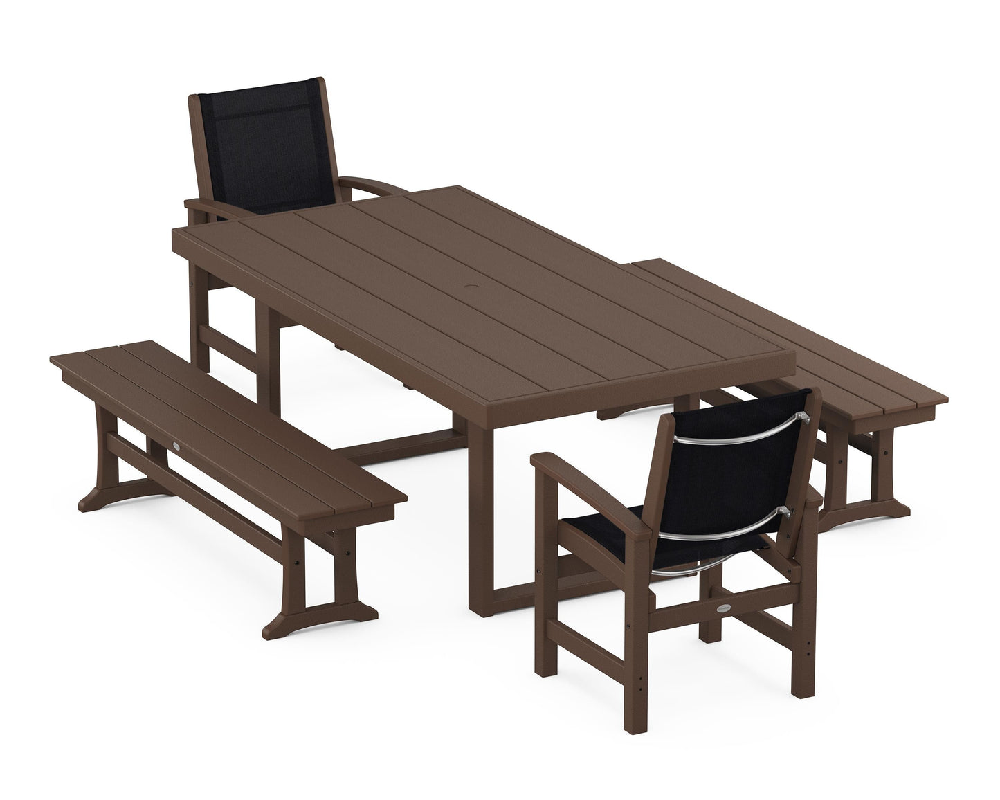 Coastal 5-Piece Dining Set with Trestle Legs