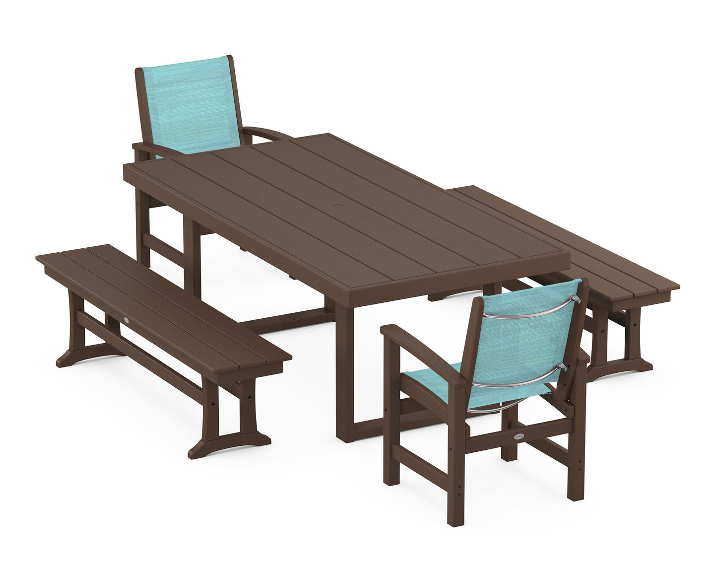 Coastal 5-Piece Dining Set with Trestle Legs