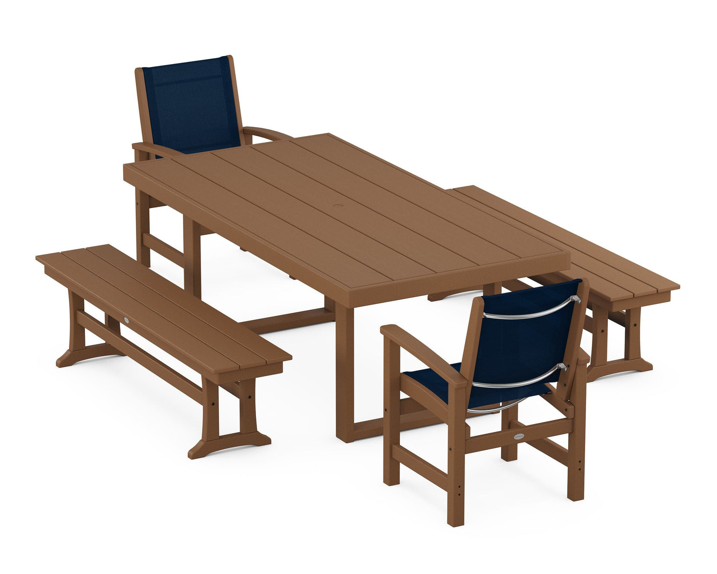 Coastal 5-Piece Dining Set with Trestle Legs