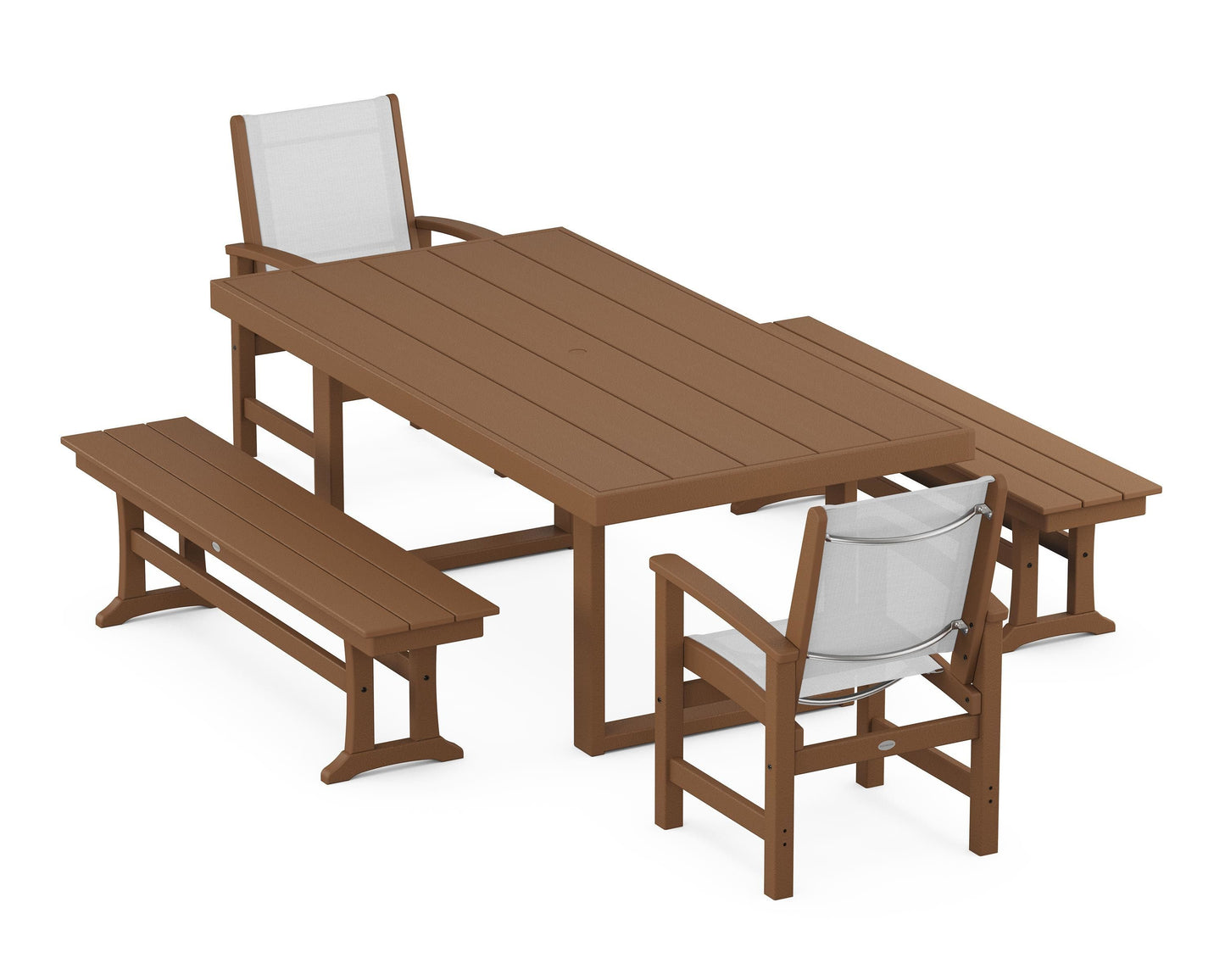 Coastal 5-Piece Dining Set with Trestle Legs