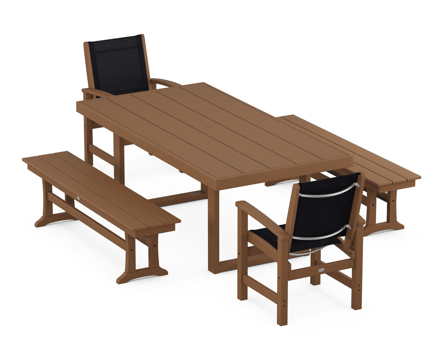 Coastal 5-Piece Dining Set with Trestle Legs