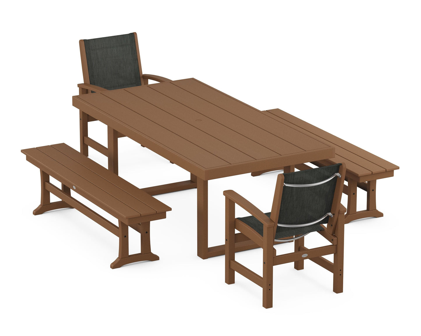 Coastal 5-Piece Dining Set with Trestle Legs