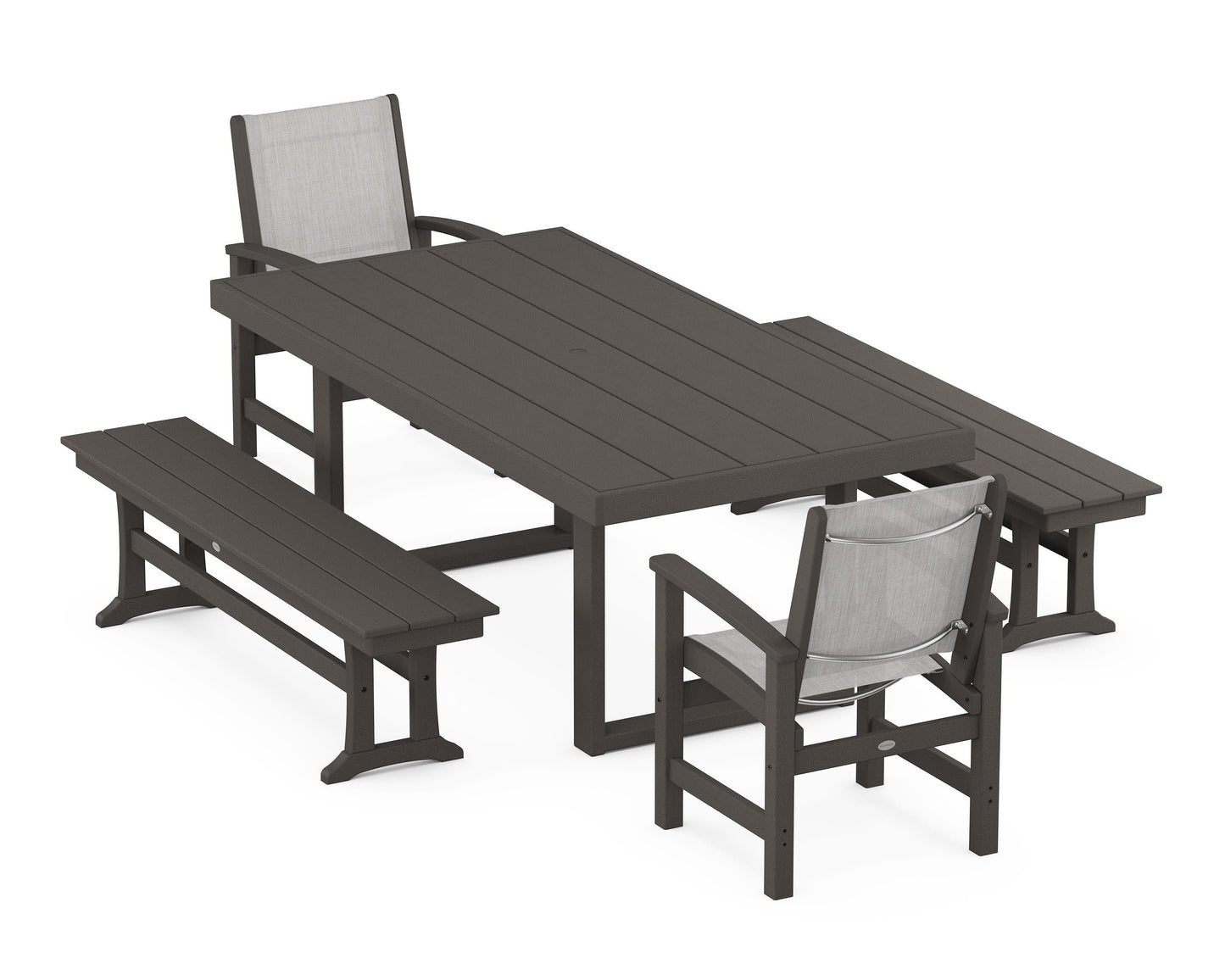 Coastal 5-Piece Dining Set with Trestle Legs