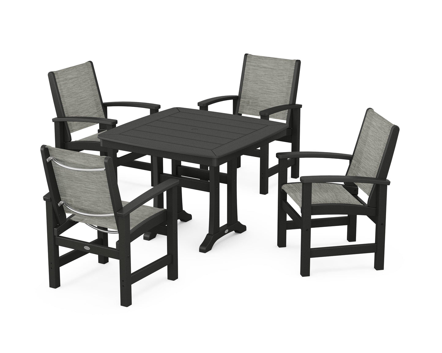 Coastal 5-Piece Dining Set with Trestle Legs