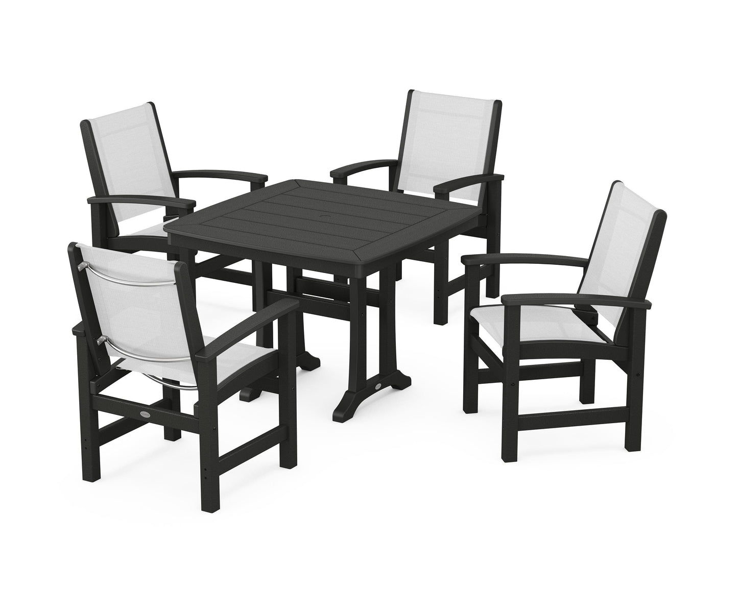 Coastal 5-Piece Dining Set with Trestle Legs