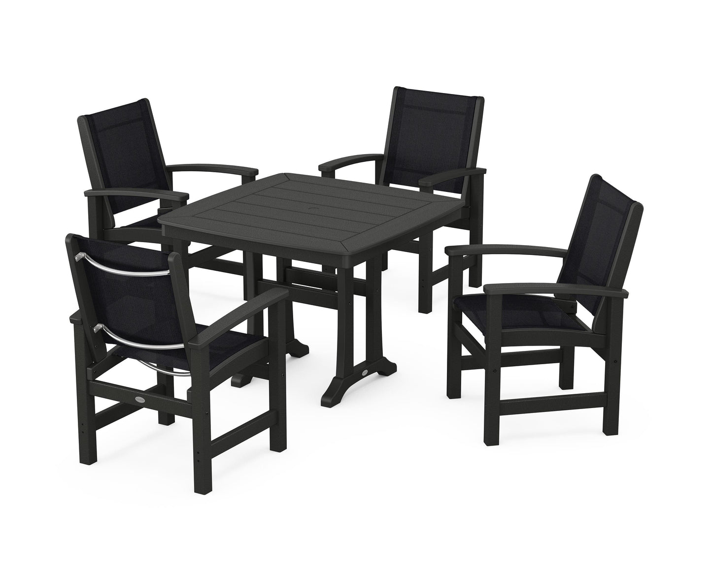 Coastal 5-Piece Dining Set with Trestle Legs