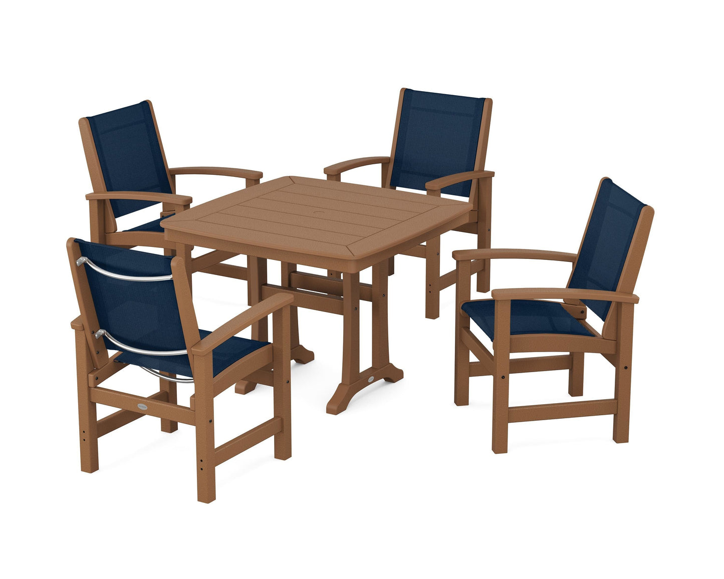 Coastal 5-Piece Dining Set with Trestle Legs