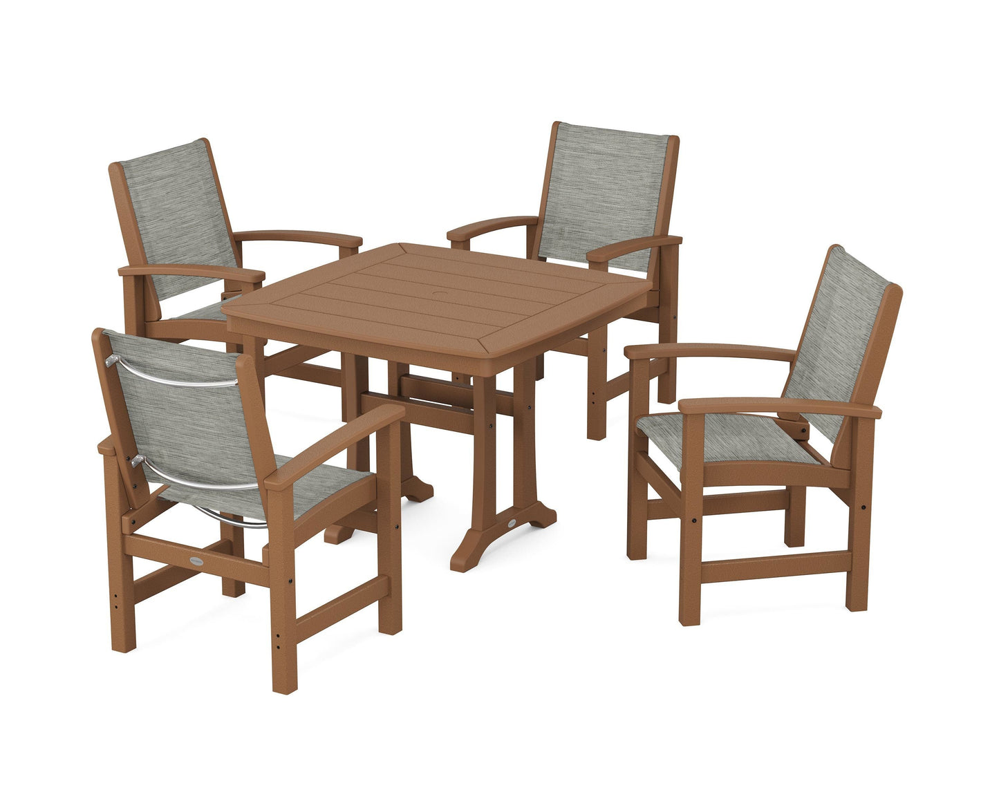 Coastal 5-Piece Dining Set with Trestle Legs