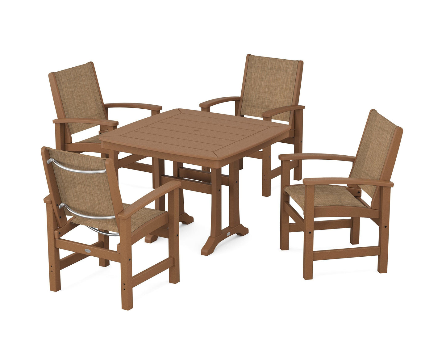 Coastal 5-Piece Dining Set with Trestle Legs