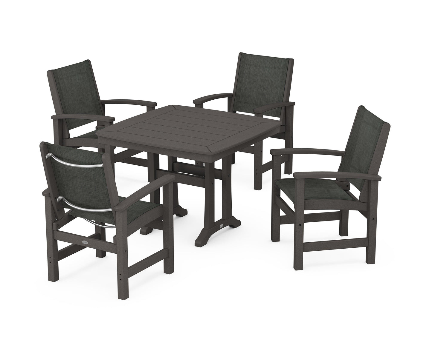 Coastal 5-Piece Dining Set with Trestle Legs