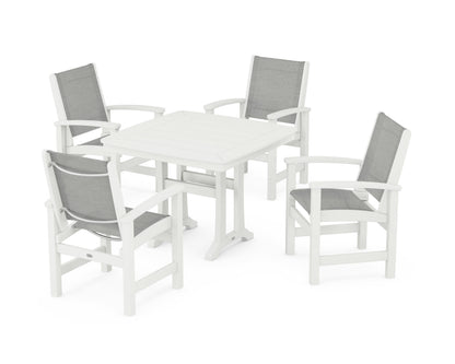 Coastal 5-Piece Dining Set with Trestle Legs