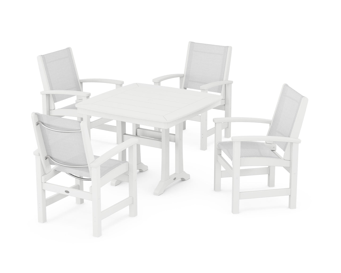 Coastal 5-Piece Dining Set with Trestle Legs