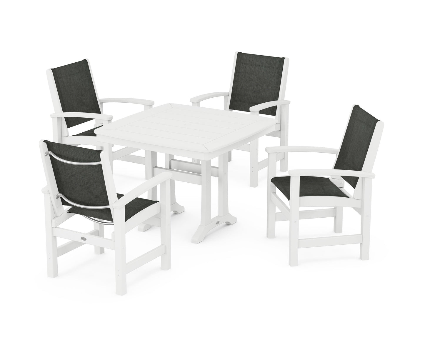 Coastal 5-Piece Dining Set with Trestle Legs