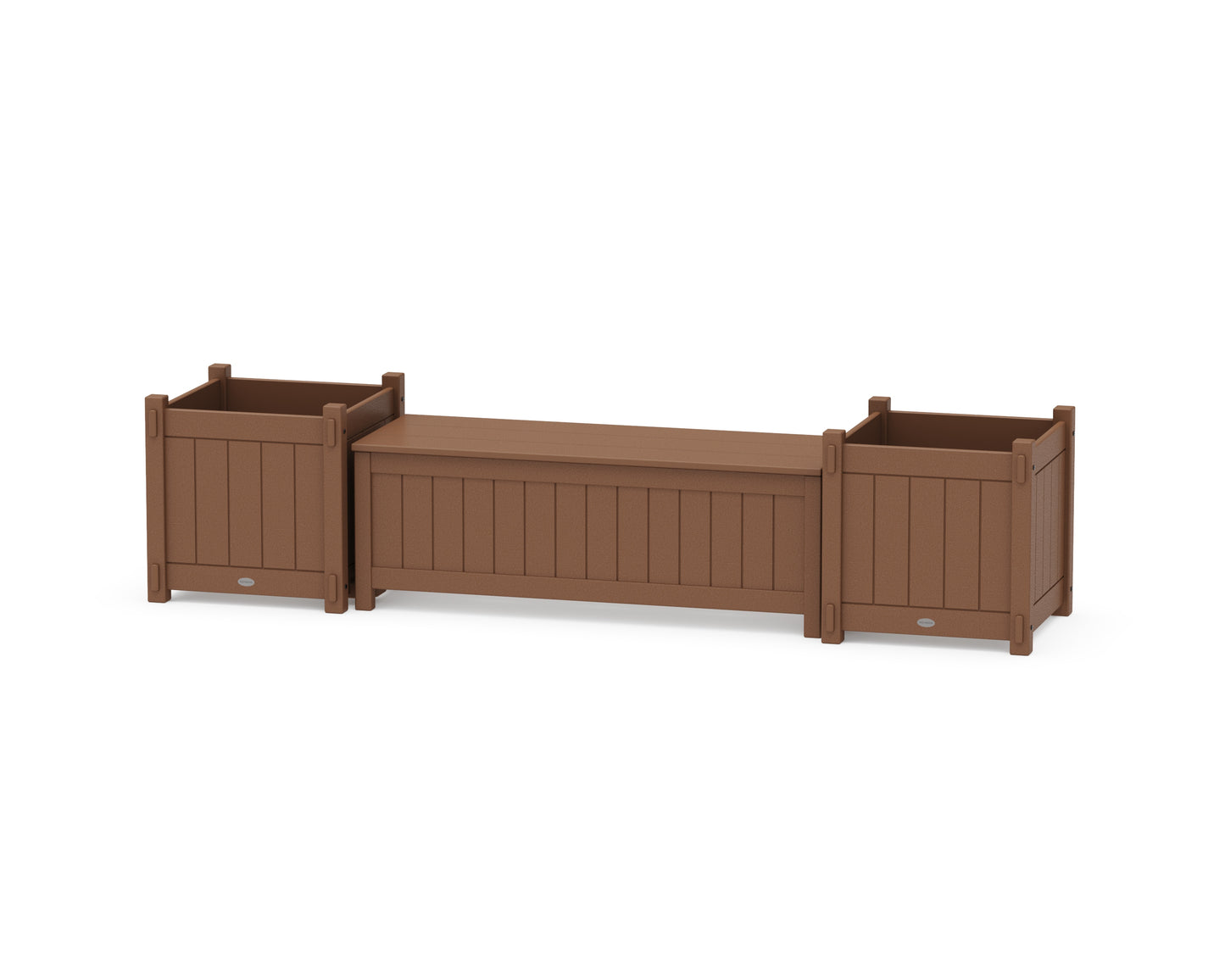 48" Vineyard Straight Planter Storage Bench Set- Large
