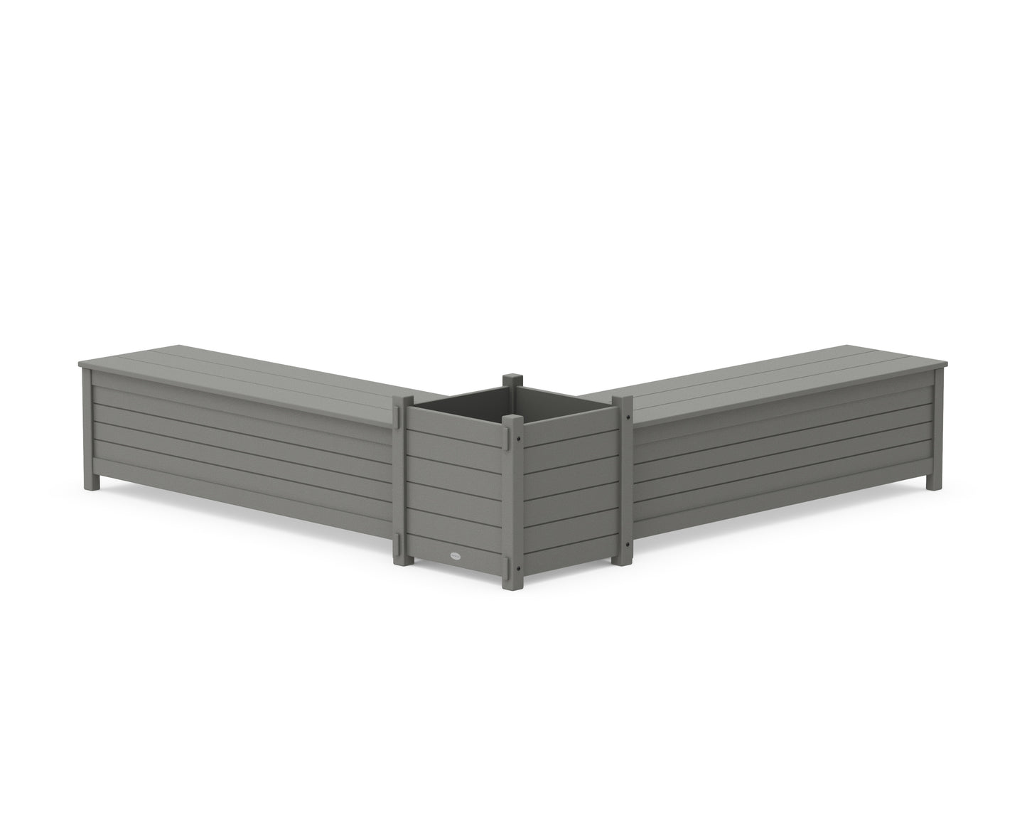 60" Nautical L- Shaped Planter Storage Bench Set- Large