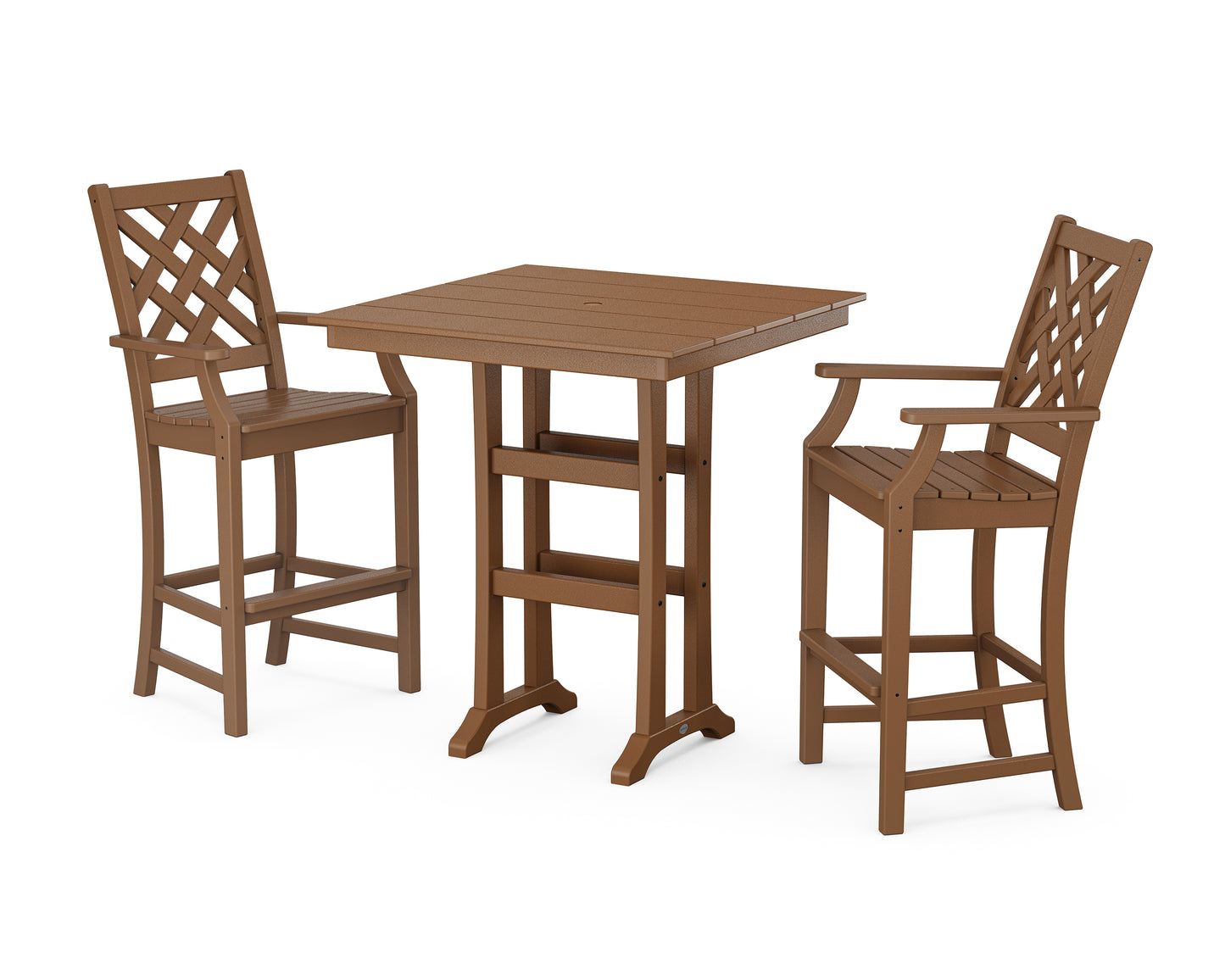 Wovendale 3-Piece Farmhouse Bar Set with Trestle Legs