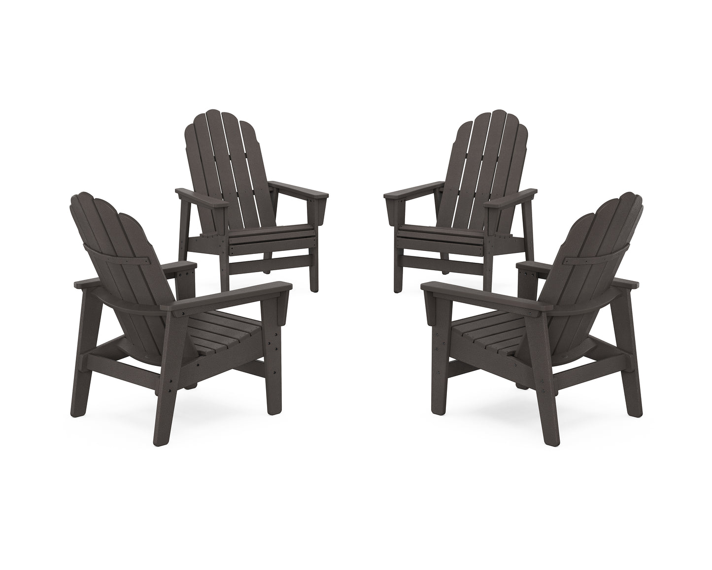 4-Piece Vineyard Grand Upright Adirondack Chair Conversation Set
