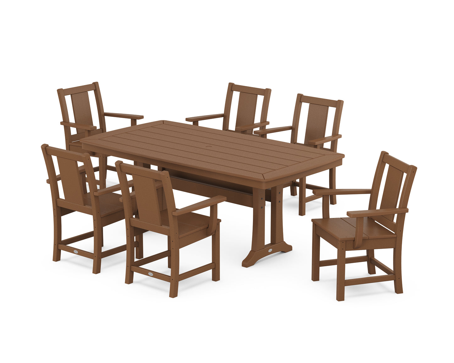 Prairie Arm Chair 7-Piece Dining Set with Trestle Legs