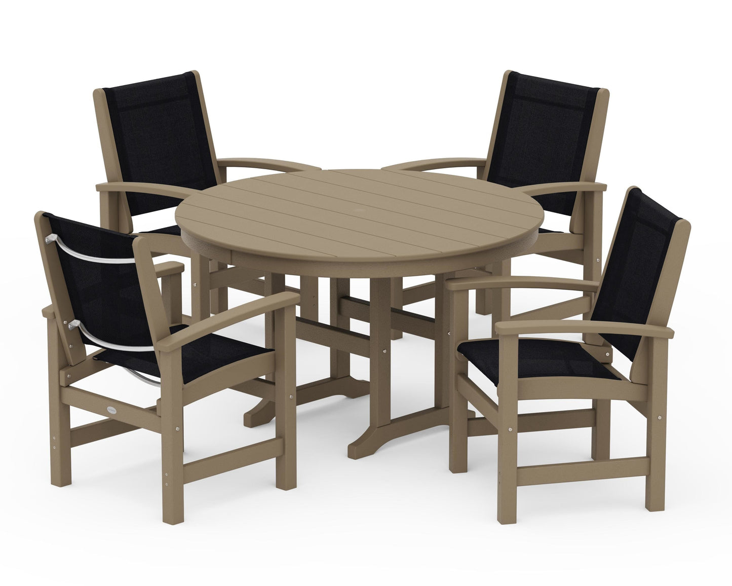 Coastal 5-Piece Round Farmhouse Dining Set