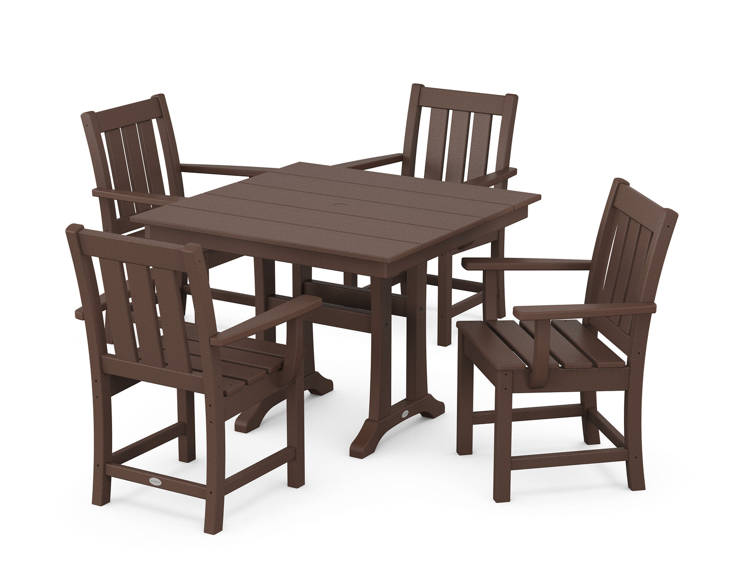 Oxford 5-Piece Farmhouse Dining Set with Trestle Legs