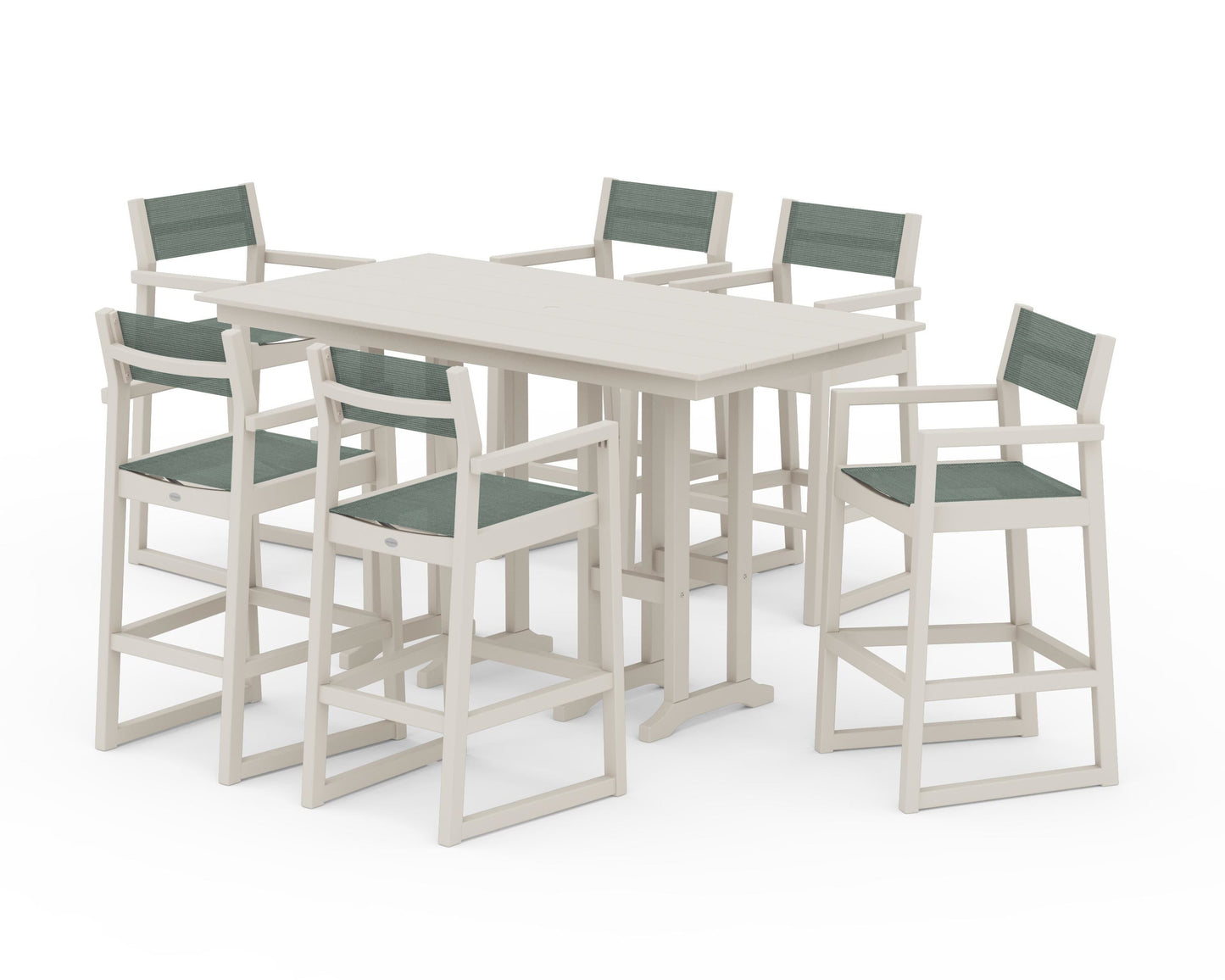EDGE Sling Arm Chair 7-Piece Farmhouse Bar Set