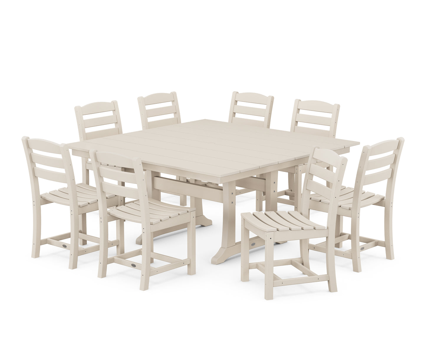 La Casa CafÃ© 9-Piece Farmhouse Trestle Dining Set