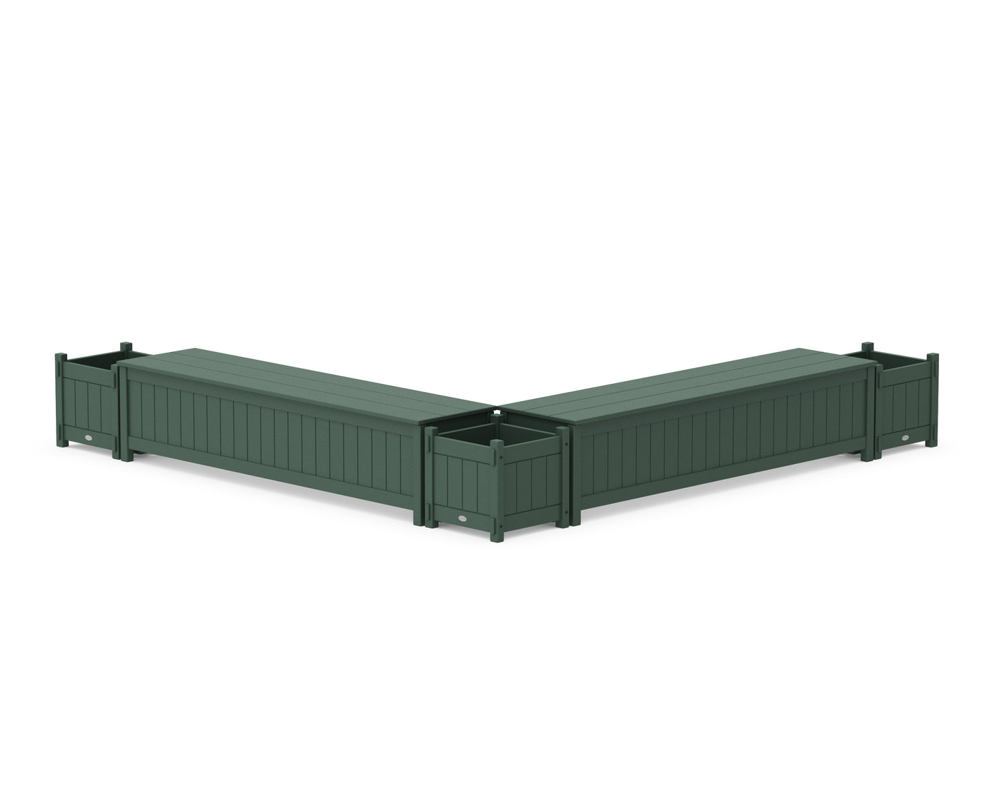 72" Vineyard L- Shaped Planter Storage Bench Corner Set