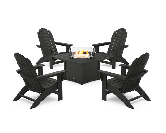 5-Piece Vineyard Grand Adirondack Conversation Set with Fire Pit Table