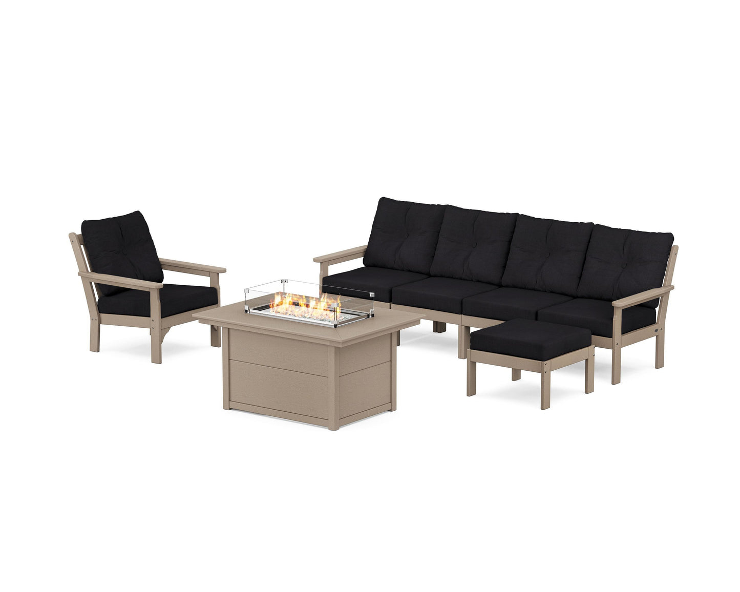 Vineyard Sectional Lounge and Fire Pit Set