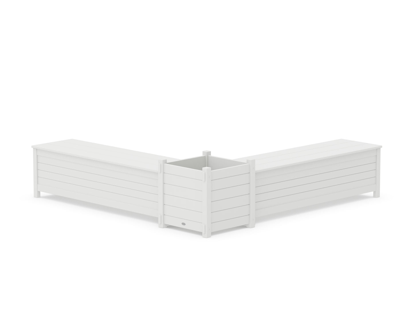 60" Nautical L- Shaped Planter Storage Bench Set- Large
