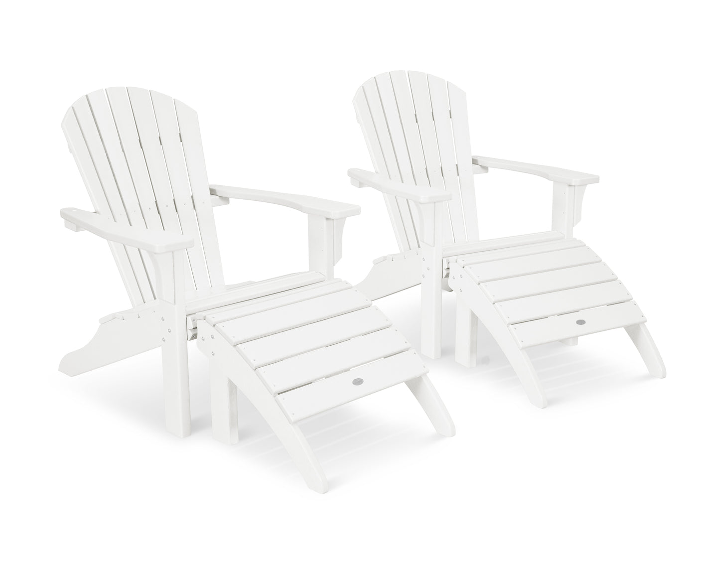 Seashell Adirondack Set with Ottomans