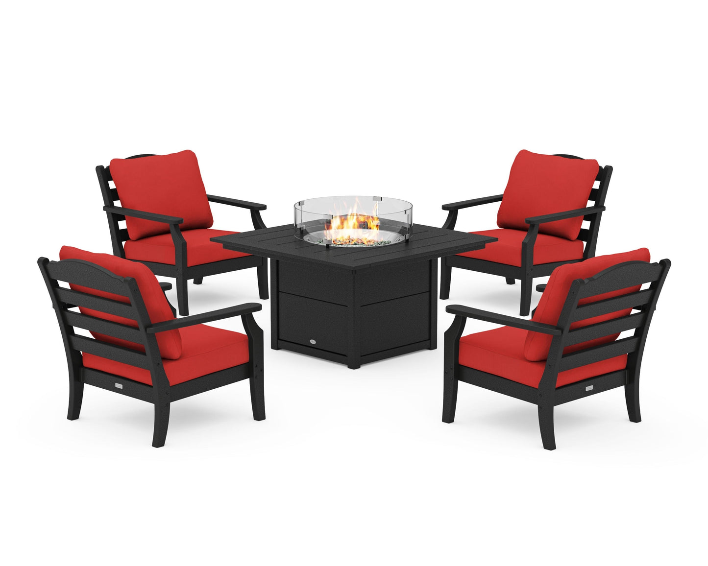 Savannah 5-Piece Deep Seating Set with Fire Pit Table