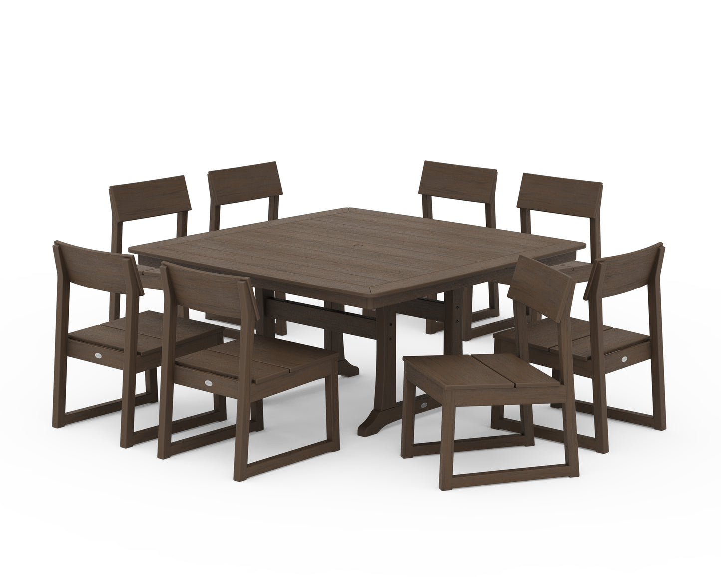 EDGE Side Chair 9-Piece Dining Set with Trestle Legs