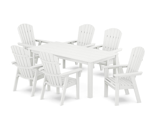 Nautical Curveback Adirondack 7-Piece Parsons Dining Set