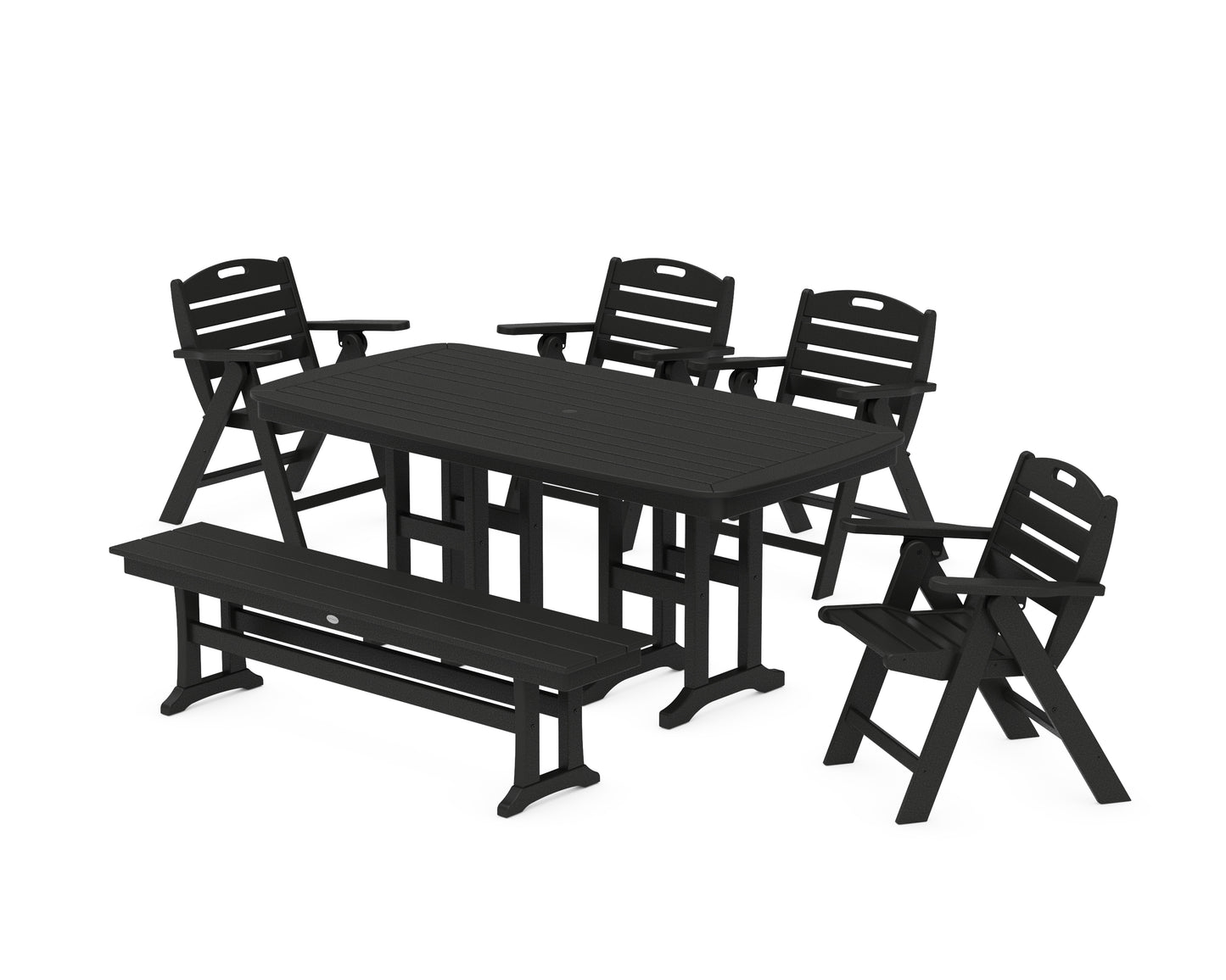 Nautical Lowback 6-Piece Dining Set with Bench
