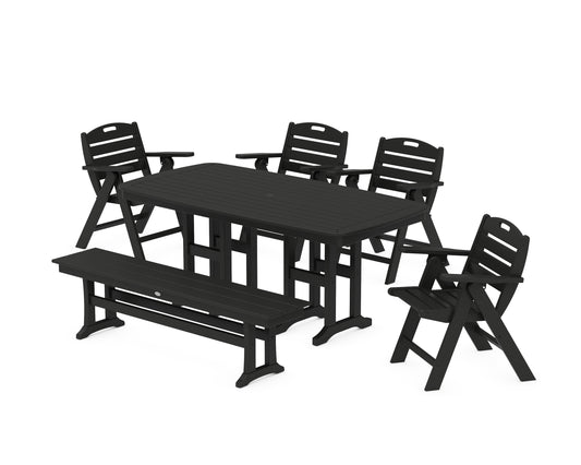 Nautical Lowback 6-Piece Dining Set with Bench