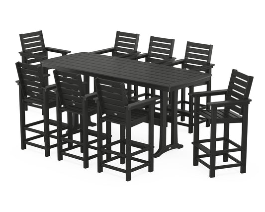 Captain 9-Piece Bar Set with Trestle Legs