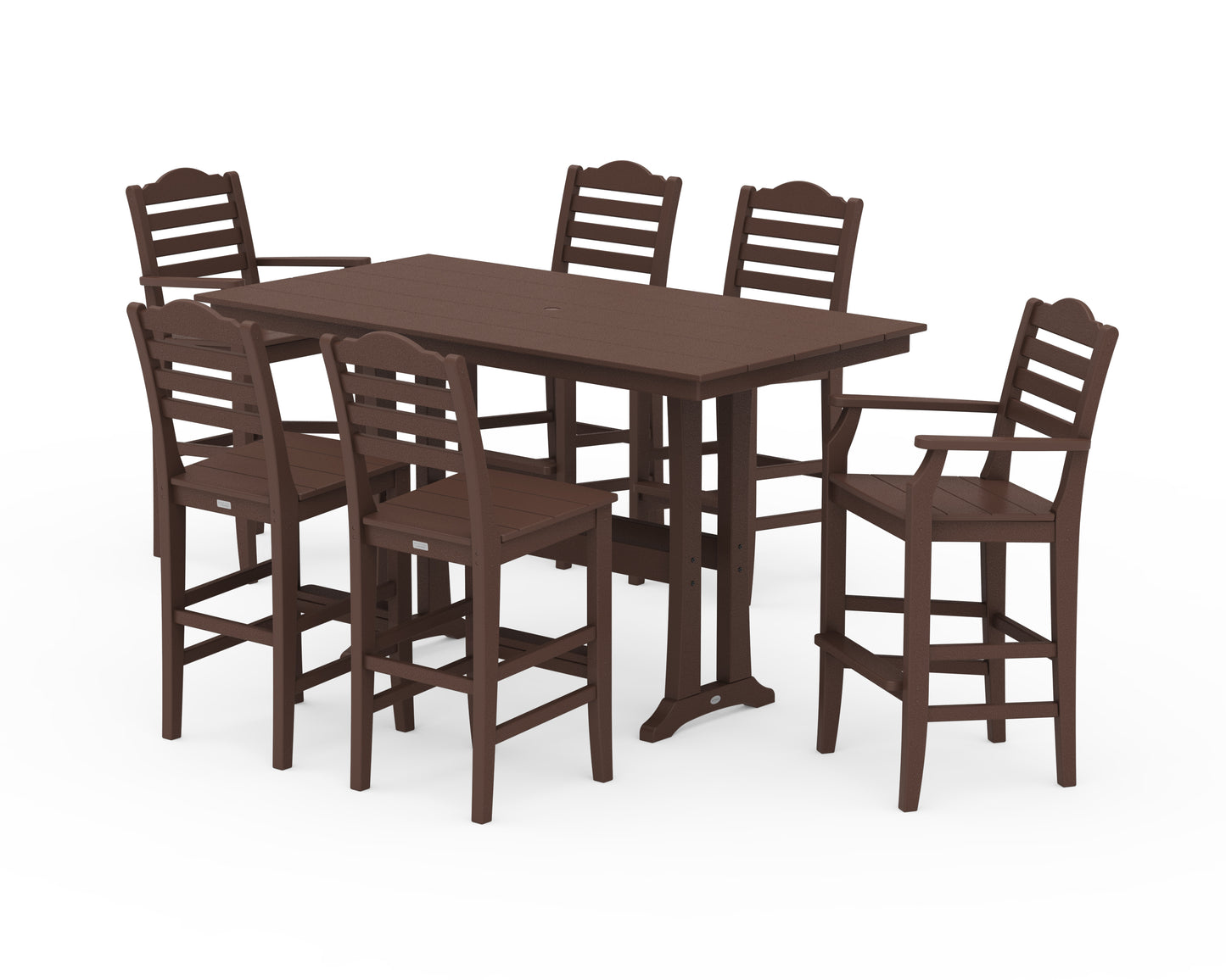 Savannah 7-Piece Farmhouse Bar Set with Trestle Legs