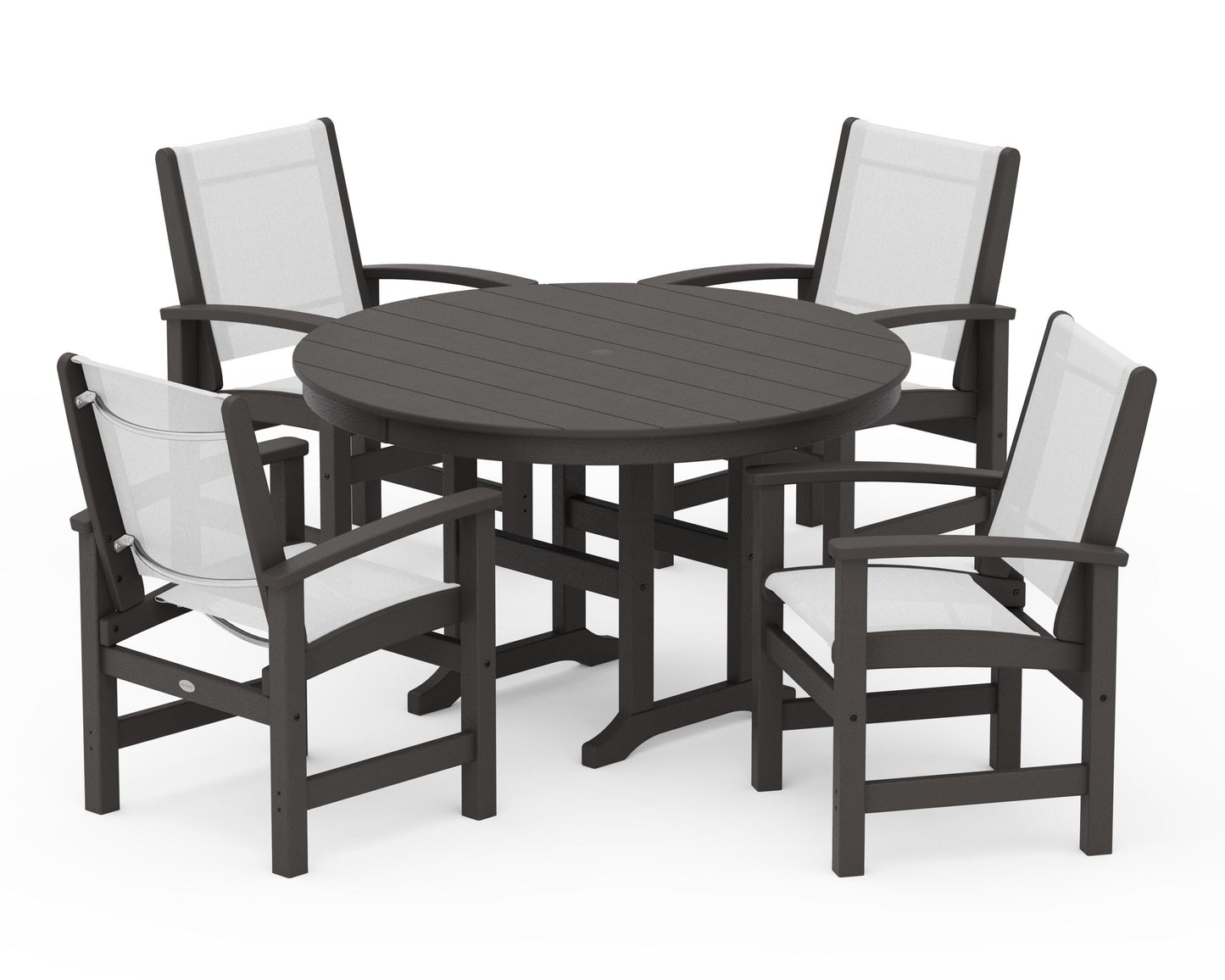 Coastal 5-Piece Round Farmhouse Dining Set